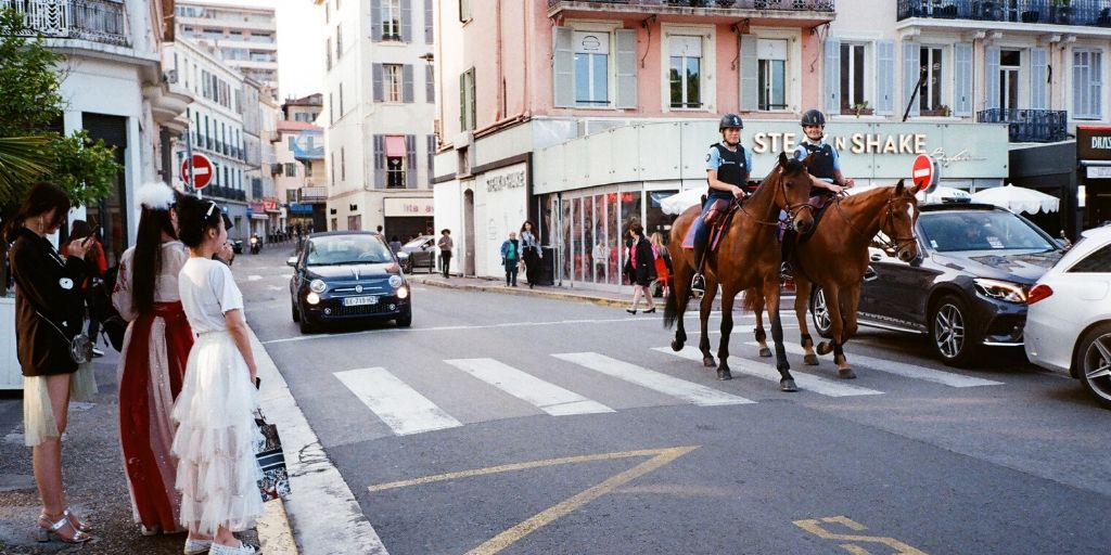 police horses at work