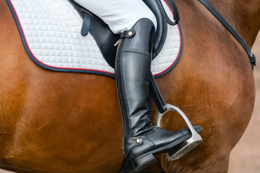 riding boot in the stirrup