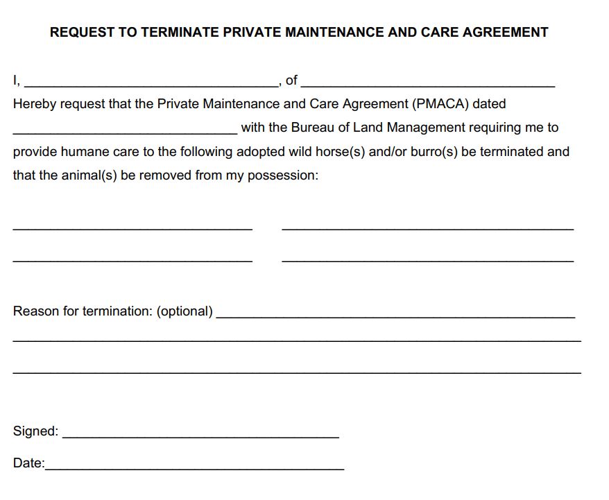 Sample BLM PMACA Termination Request