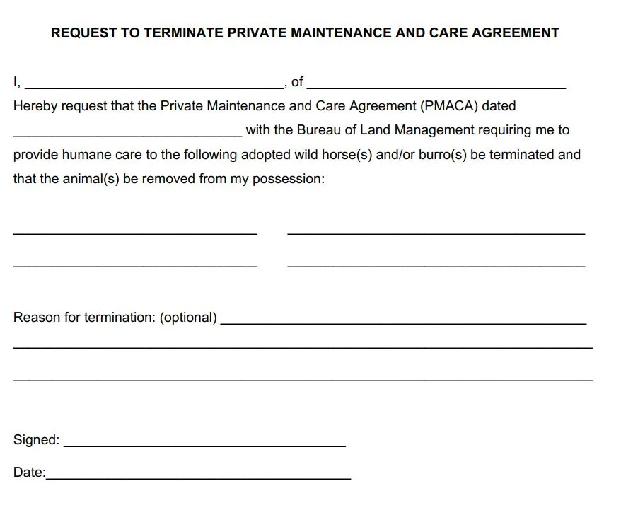 Sample BLM PMACA Termination Request