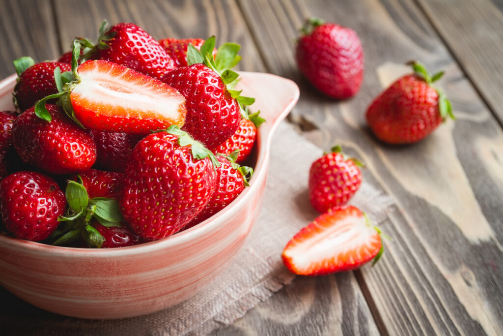 strawberries in the bowl