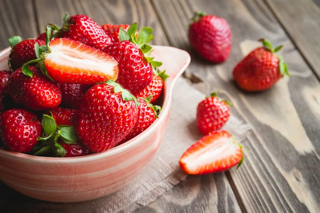 strawberries in the bowl