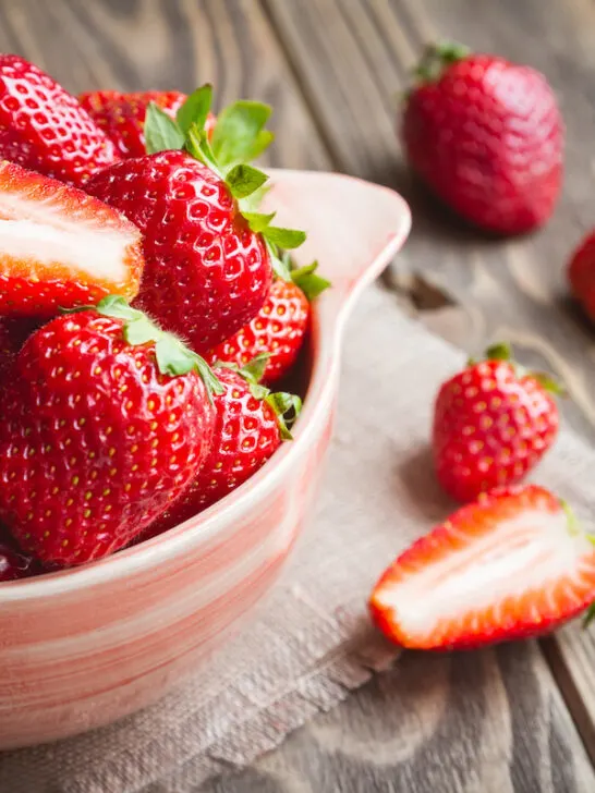 strawberries in the bowl