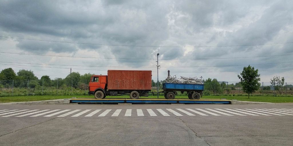 truck on an industrial scale