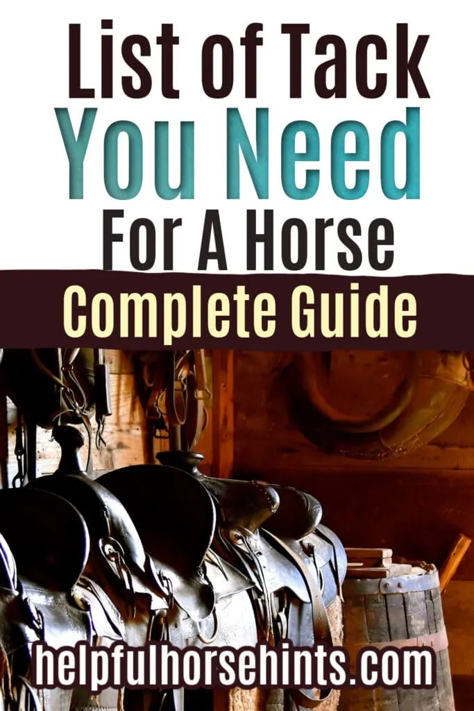 Pinterest Pin - List of Tack You need for a horse complete guide