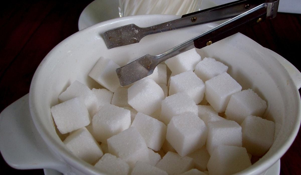 white sugar cubes